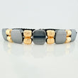 Black Woven Bracelet with Hematite Stone and 18K Yellow Gold