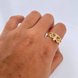 Anillo Corona Triangulos 2.9gr / T4 3/4 / Circones Blancos Oro Amarillo 18K &