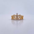 Anillo Corona Triangulos 2.9gr / T4 3/4 / Circones Blancos Oro Amarillo 18K &