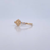Mandala Ring 1.7gr / Size 7 1/4 / White Zircons 18K Yellow Gold &