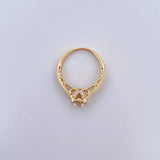 Anillo Halo Cuadrado 3.5gr / T5 / Circones Blancos Oro Amarillo 18K &