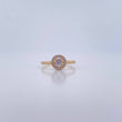 Anillo Halo Redondo 1.5gr / T7 1/4 / Circones Blancos Oro Amarillo 18K &