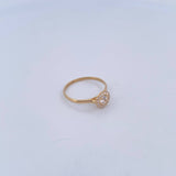 Anillo Halo Redondo 2.15gr / T6 3/4 / Circones Blancos Oro Amarillo 18K &
