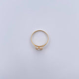 Anillo Halo Redondo 2.15gr / T6 3/4 / Circones Blancos Oro Amarillo 18K &