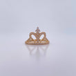 Anillo 15s Corona Corazon 2.6gr / T4 3/4 / Circones Blancos Oro Amarillo 18K &