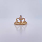 Anillo 15s Corona Corazon 2.6gr / T4 3/4 / Circones Blancos Oro Amarillo 18K &