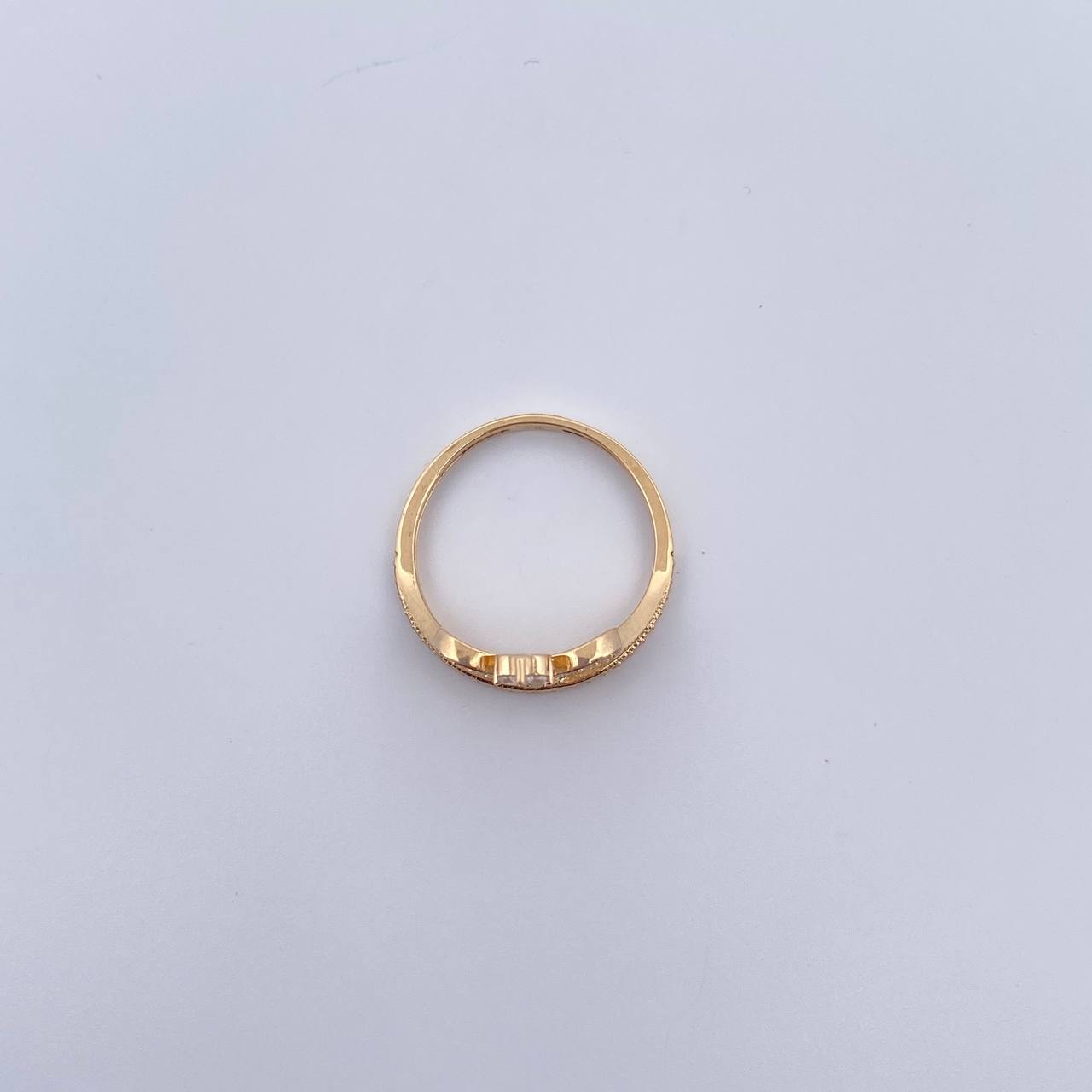 Anillo 15s Corona Corazon 2.6gr / T4 3/4 / Circones Blancos Oro Amarillo 18K &