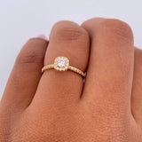 Square Halo Ring 2gr / T7 / White Zircons 18K Yellow Gold &