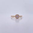 Square Halo Ring 2.1gr / Size 7 1/4 / White Zircons 18K Yellow Gold &