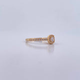 Square Halo Ring 2gr / T7 / White Zircons 18K Yellow Gold &