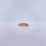 Solitaire ring 2.2gr / Size 4 1/2 / White Zircons 18K Yellow Gold &
