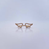 Double Wing Ring 1.5gr / T6 / White Zircons 18K Yellow Gold &