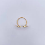 Double Wing Ring 1.5gr / T6 / White Zircons 18K Yellow Gold &