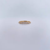 Ring Circles 1.5gr / Size 7 / White Zircons 18K Yellow Gold &