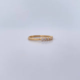 Ring Circles 1.5gr / Size 7 / White Zircons 18K Yellow Gold &
