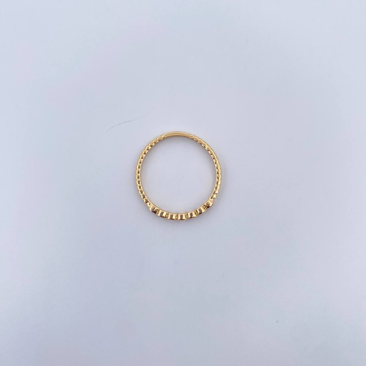 Ring Circles 1.5gr / Size 7 / White Zircons 18K Yellow Gold &