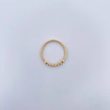Ring Circles 1.5gr / Size 7 / White Zircons 18K Yellow Gold &