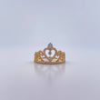 Anillo Corona 15s 2.45gr / T5 / Circones Blancos Oro Amarillo 18K &