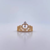 Anillo Corona 15s 2.45gr / T5 / Circones Blancos Oro Amarillo 18K &