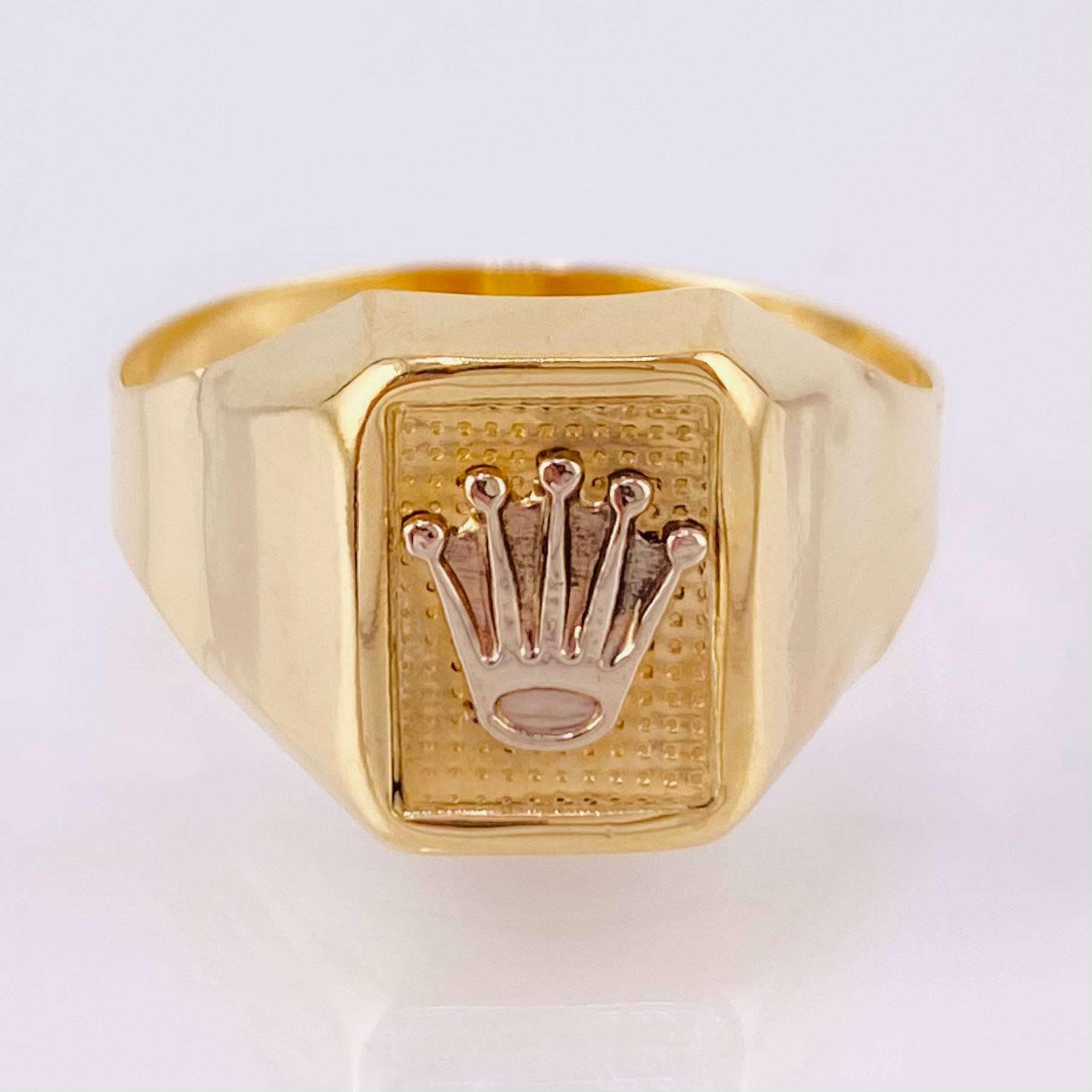 Anillo Marco Corona 3.65gr / T11 / Dos Oros Amarillo Blanco 18K ©