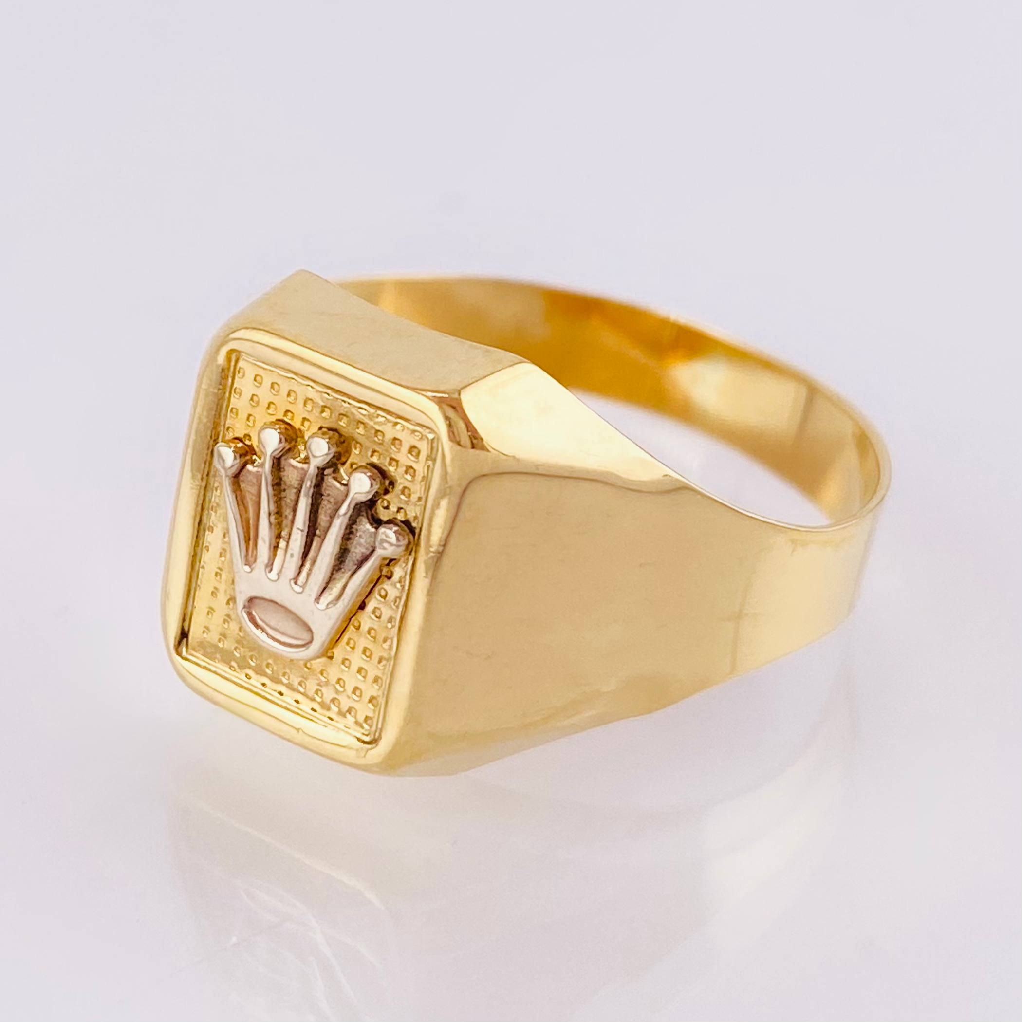Anillo Marco Corona 3.65gr / T11 / Dos Oros Amarillo Blanco 18K ©