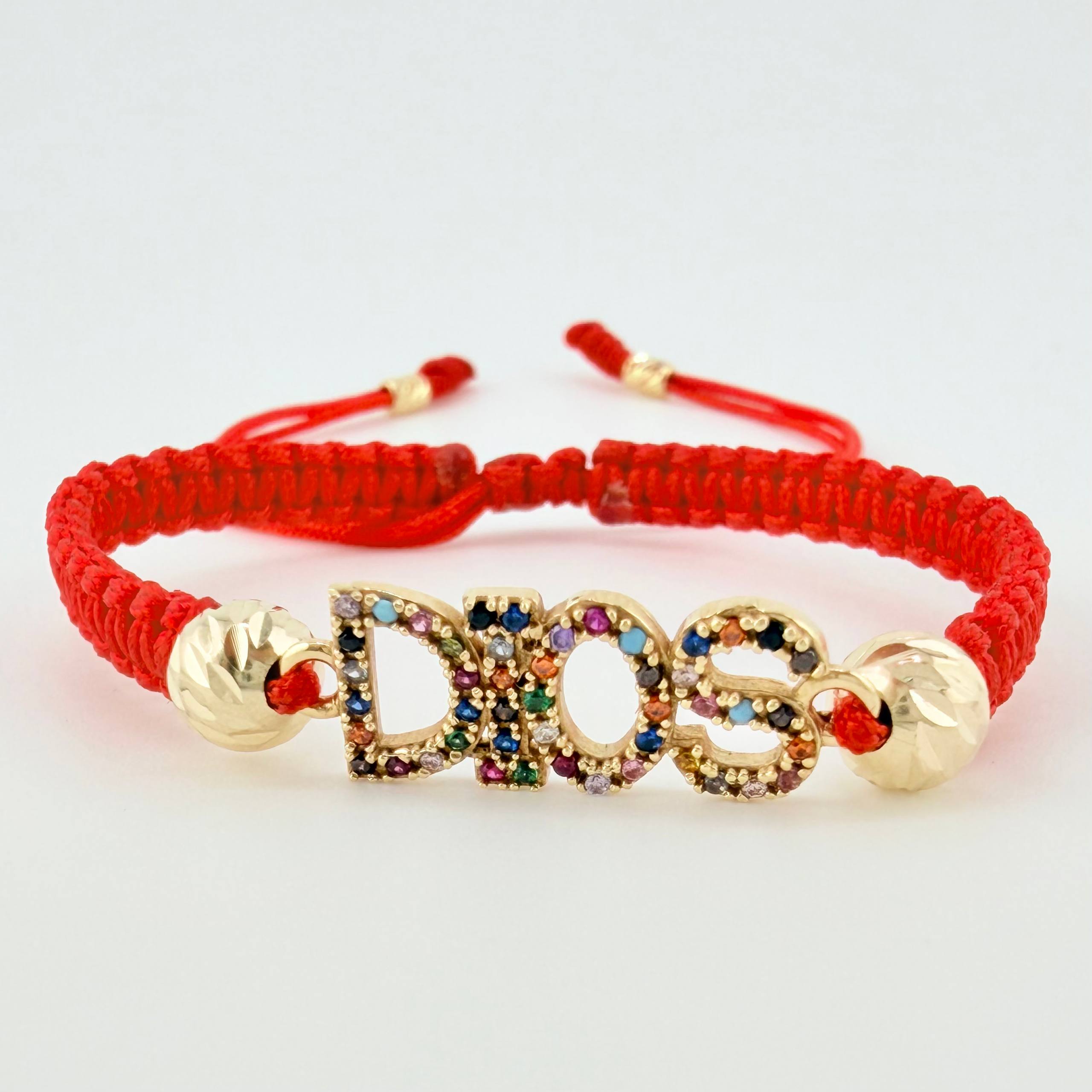 Red Bracelet God Beads Diamond Cut Cylinders 4pcs 2.25gr / 4mm-6mm 18K Yellow Gold *
