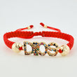 Red Bracelet God Beads Diamond Cut Cylinders 4pcs 2.25gr / 4mm-6mm 18K Yellow Gold *