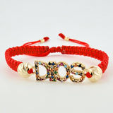 Red Bracelet God Beads Diamond Cut Cylinders 4pcs 2.25gr / 4mm-6mm 18K Yellow Gold *