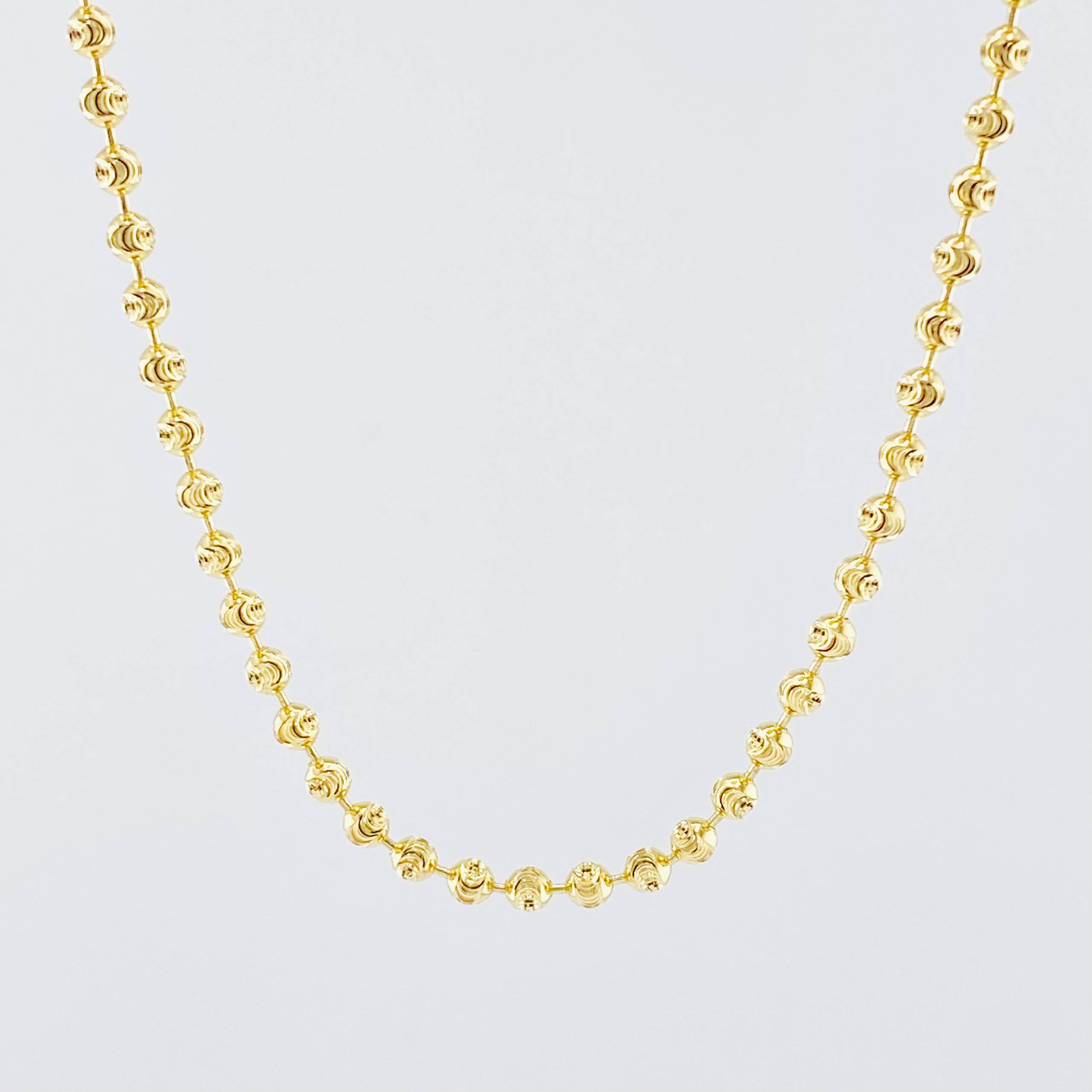 Cadena Militar Diamantada Media Luna 13.9 g / 27 1/2 in / 2.4 mm Oro Amarillo 18K