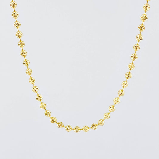 Diamond Cut Military Chain Half Moon 13.9 g / 27 1/2 in / 2.4 mm 18K Yellow Gold