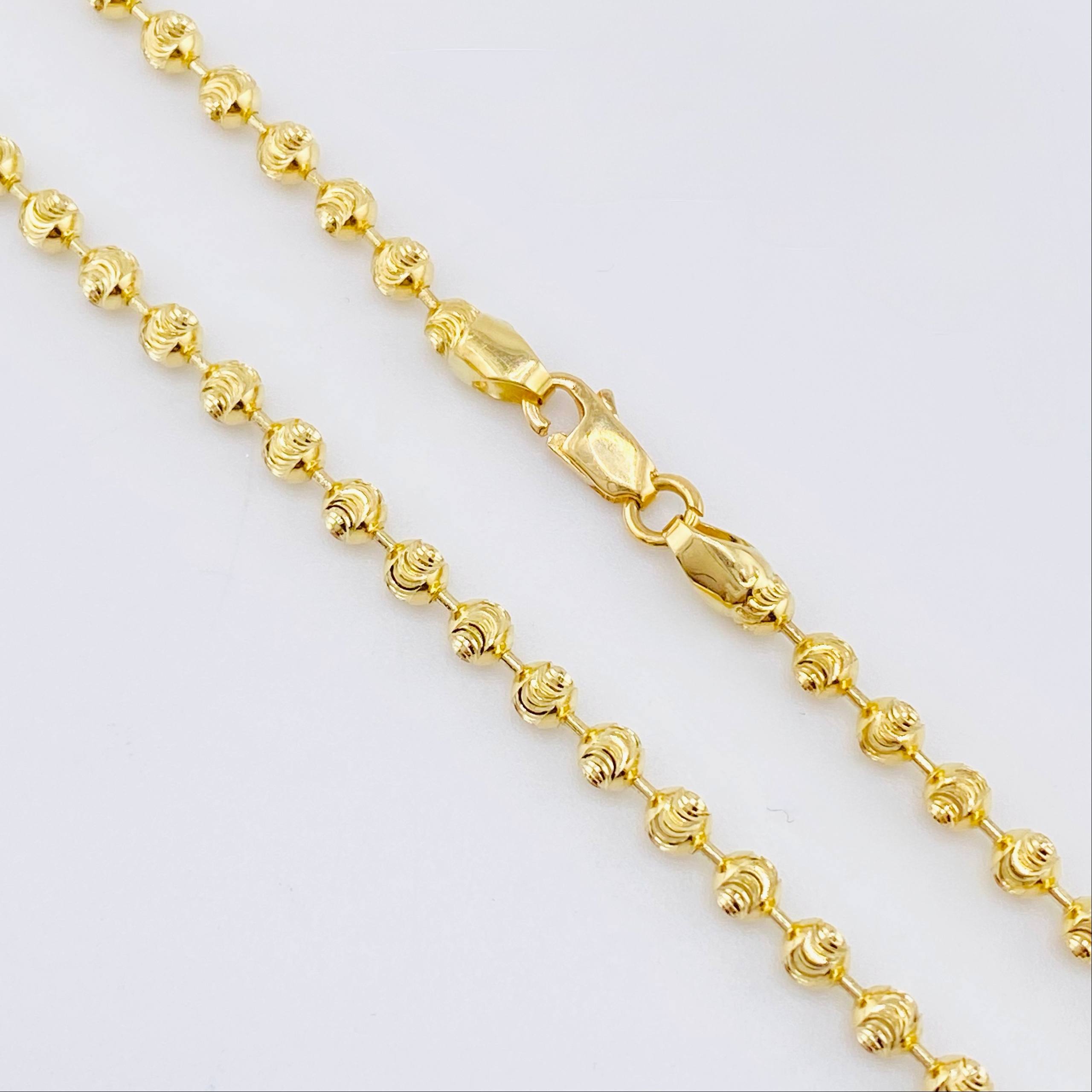 Cadena Militar Diamantada Media Luna 13.9 g / 27 1/2 in / 2.4 mm Oro Amarillo 18K