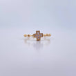 Cross Ring 2.2gr / T6 / White Zircon Spheres 18K Yellow Gold &