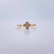 Cross Ring 2.2gr / T5 1/4 / White Zircon Spheres 18K Yellow Gold &