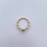 Cross Ring 2.2gr / T6 / White Zircon Spheres 18K Yellow Gold &