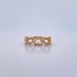Hearts Ring 2.4gr / T4 3/4 / White Zircons 18K Yellow Gold &