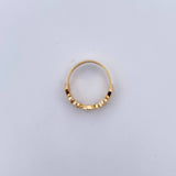 Hearts Ring 2.4gr / T4 3/4 / White Zircons 18K Yellow Gold &