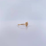 Double Heart Ring 1.2gr / Size 4 3/4 / White Zircons 18K Yellow Gold &