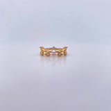 Ring Eyes Crown 2.3gr / T6 / White Zircons 18K Yellow Gold &