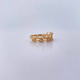 Ring Eyes Crown 2.3gr / T6 / White Zircons 18K Yellow Gold &