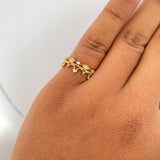 Ring Eyes Crown 2.3gr / T6 / White Zircons 18K Yellow Gold &