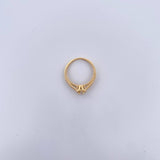 Square Halo Ring 2.6gr / Size 7 1/4 / Double Row White Zirconia 18K Yellow Gold &
