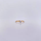 Anillo Solitario 1.2gr / T6 1/2 / Circon Blanco Oro Amarillo 18K &