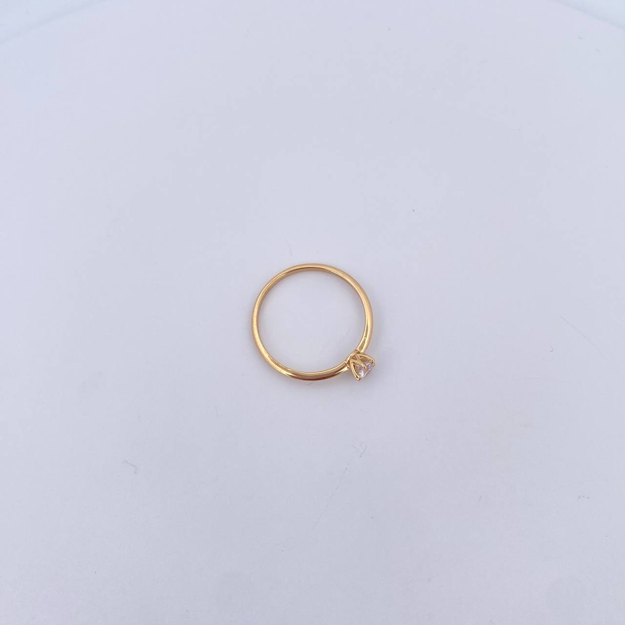 Anillo Solitario 1.2gr / T6 1/2 / Circon Blanco Oro Amarillo 18K &