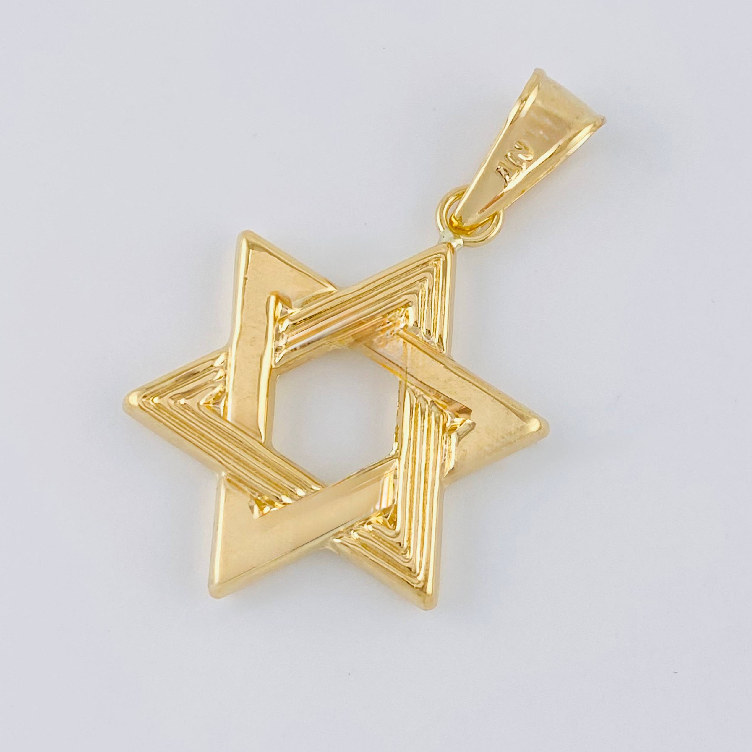 Dije Estrella De David 2.25 g / 1 1/2 in Oro Amarillo 18K