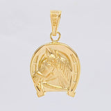 Pendant Horseshoe Horse 2.2 g / 1 1/4 in 18K Yellow Gold