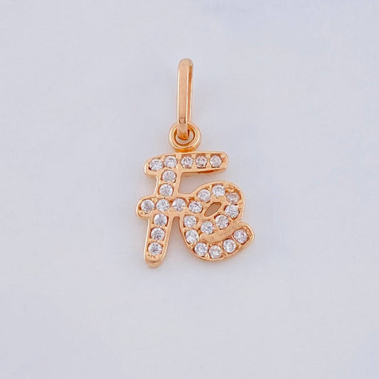 Dije Fe 0.9 g / 3/4 in Oro Rosa 18K