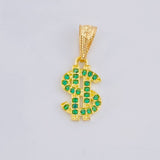 Pendant Dollar Sign 0.65 g / 3/4 in Yellow Gold 18K