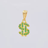 Pendant Dollar Sign 0.65 g / 3/4 in Yellow Gold 18K