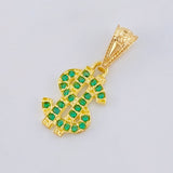 Pendant Dollar Sign 0.65 g / 3/4 in Yellow Gold 18K
