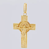 Dije Cruz Cristo San Benito 2.1g / 1 1/2 in Oro Amarillo 18K